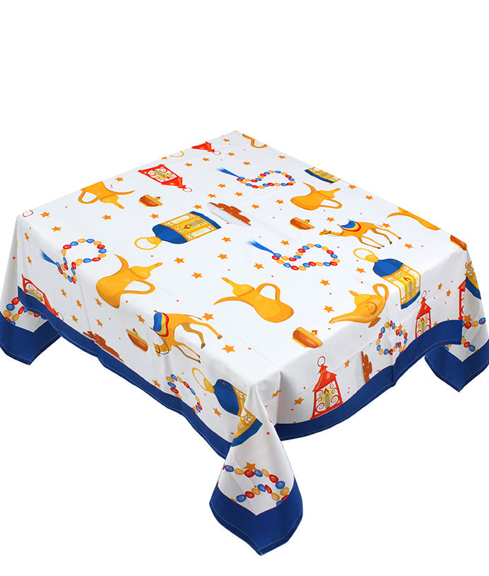 The blue Ramadan icons table cover