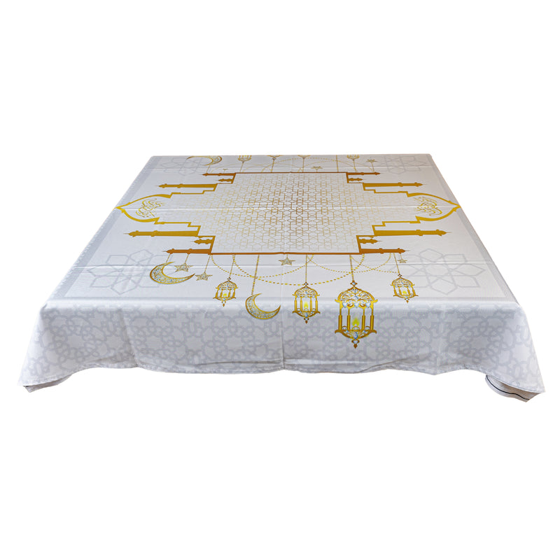 The decorated golden mosque table cover