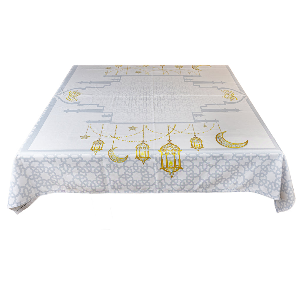The decorated grey mosque table cover