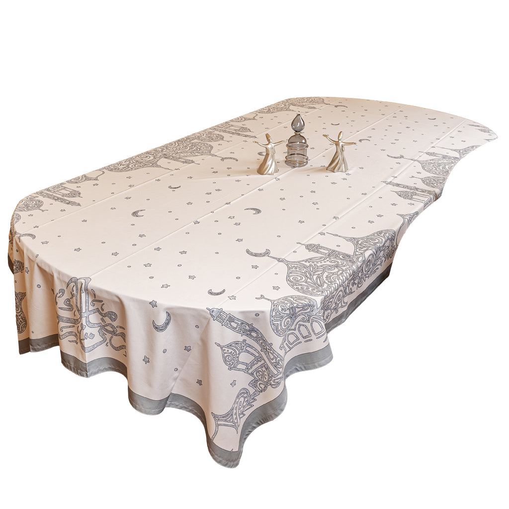 Lailaty shimmery silver table cover
