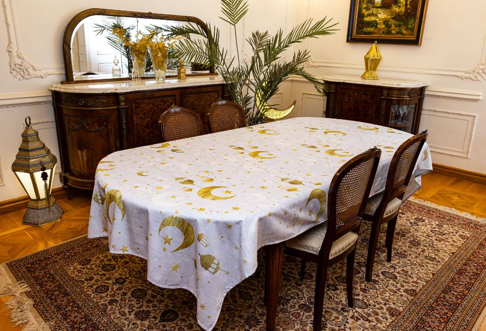 The Magical Golden Crescents Table Cover
