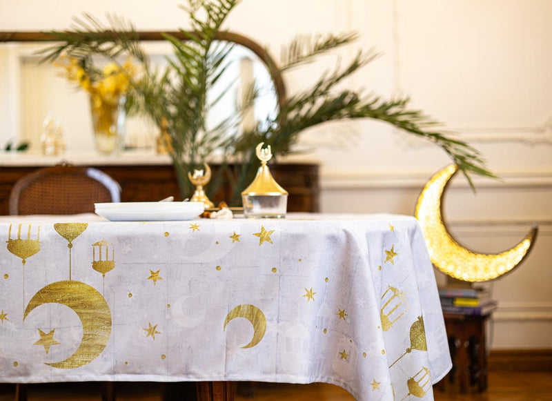The Magical Golden Crescents Table Cover