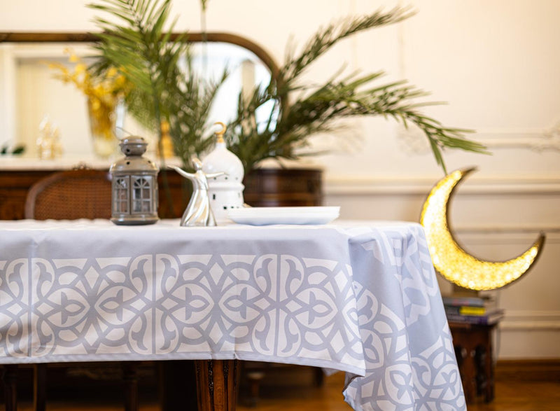 The Grey Islamic Art table cover- 090