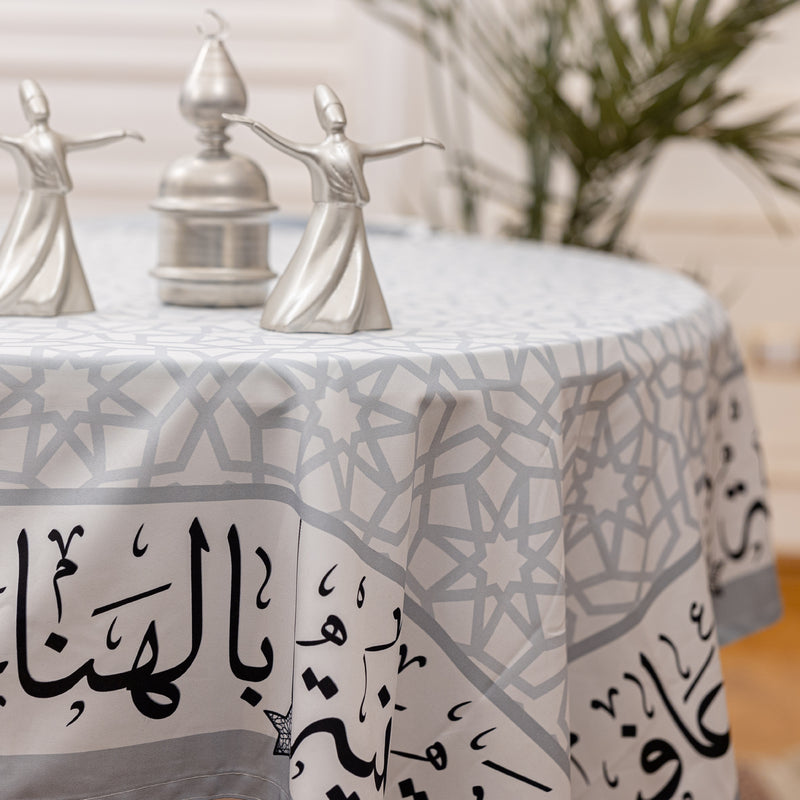 Bel hana wel shefa black and grey table cover