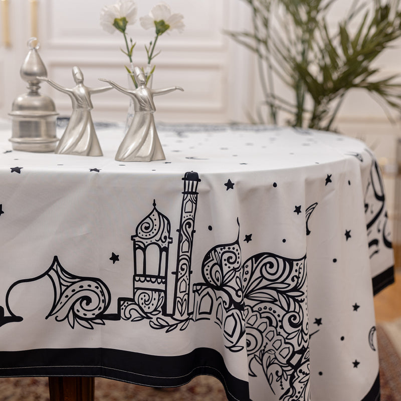 Lailaty black table cover