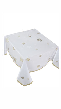 The Gold Snowflake Sparkle table cover