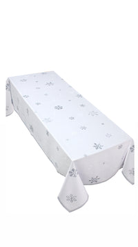 The Silver Snowflake Sparkle table cover