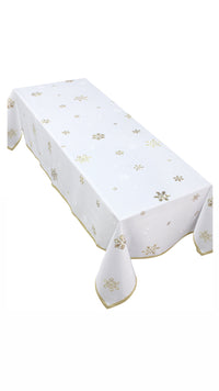 The Gold Snowflake Sparkle table cover