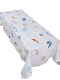The Pastel Seashell Waves Table Cover