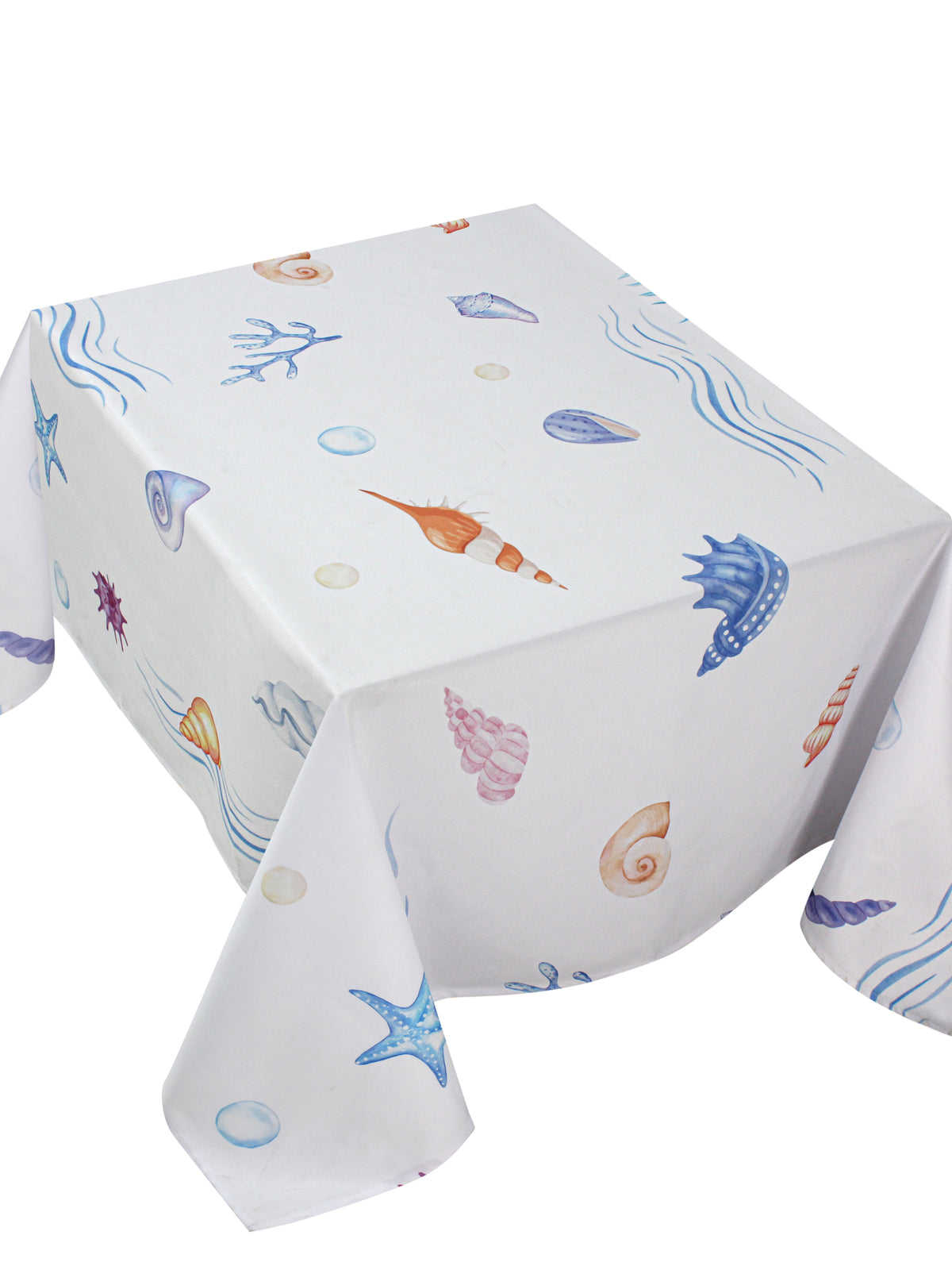 The Pastel Seashell Waves Table Cover