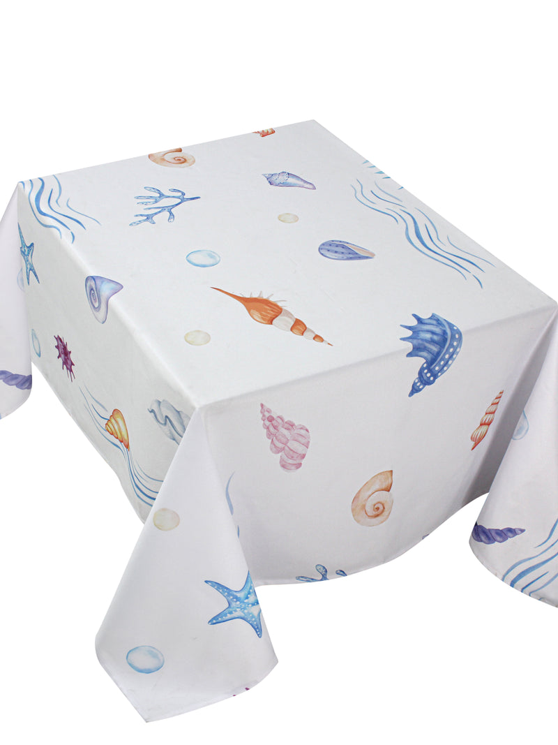 The Pastel Seashell Waves Table Cover