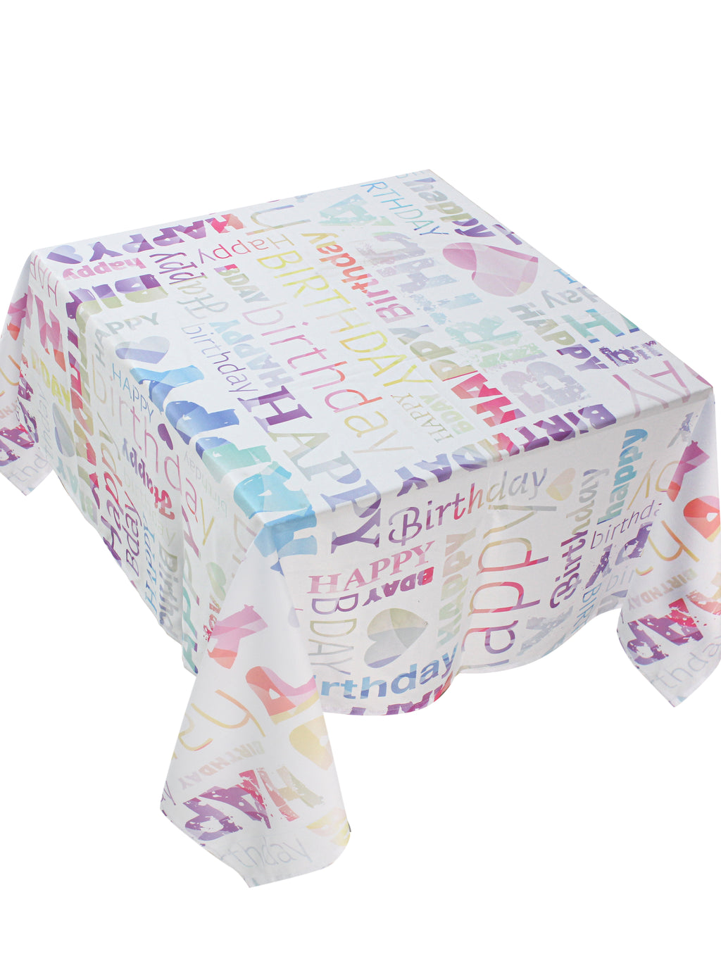 The colorful happy birthday table cover