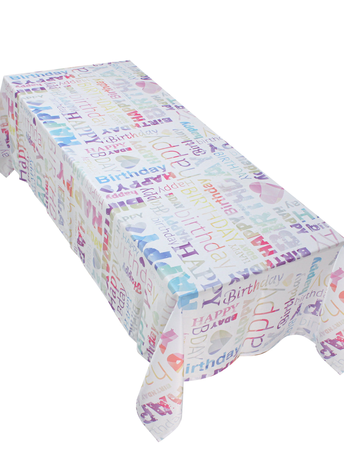 The colorful happy birthday table cover