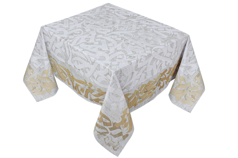 The chic calligraphy in beige table cover (S)