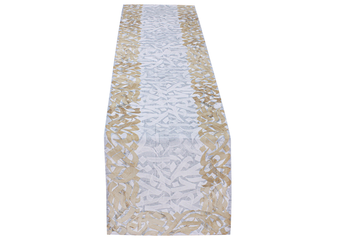 The Chic Calligraphy In Grey Table Cover