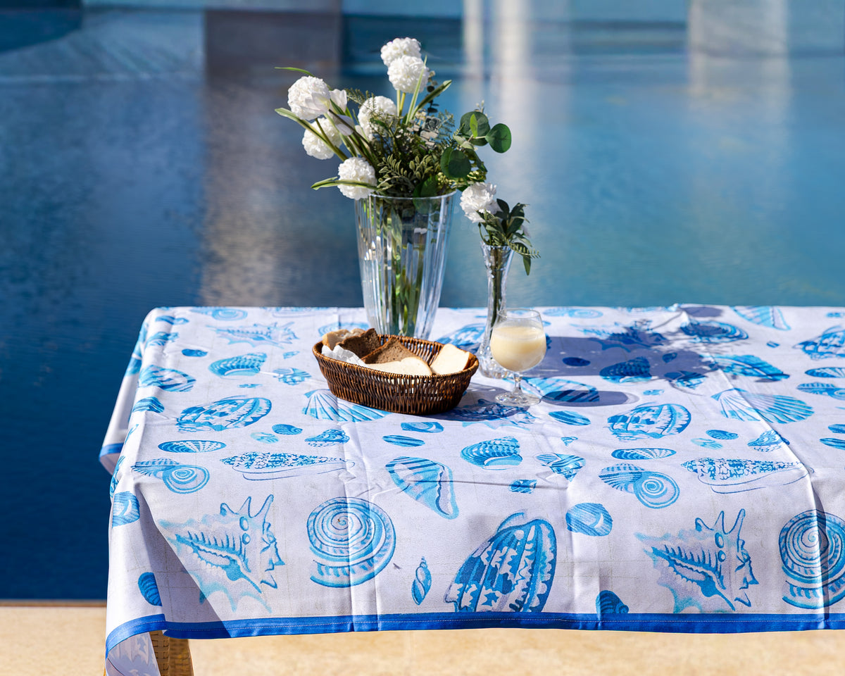 The Aqua Shells Table Cover
