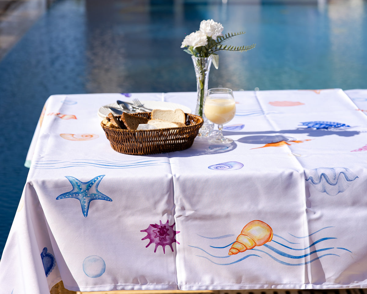 The Seashell waves table cover