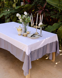 The Monochrome Elegance table cover (white and grey)