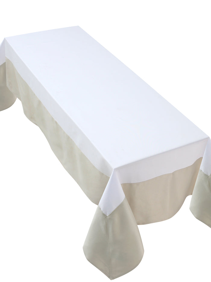 The Monochrome Elegance table cover (White and Beige) - table covers