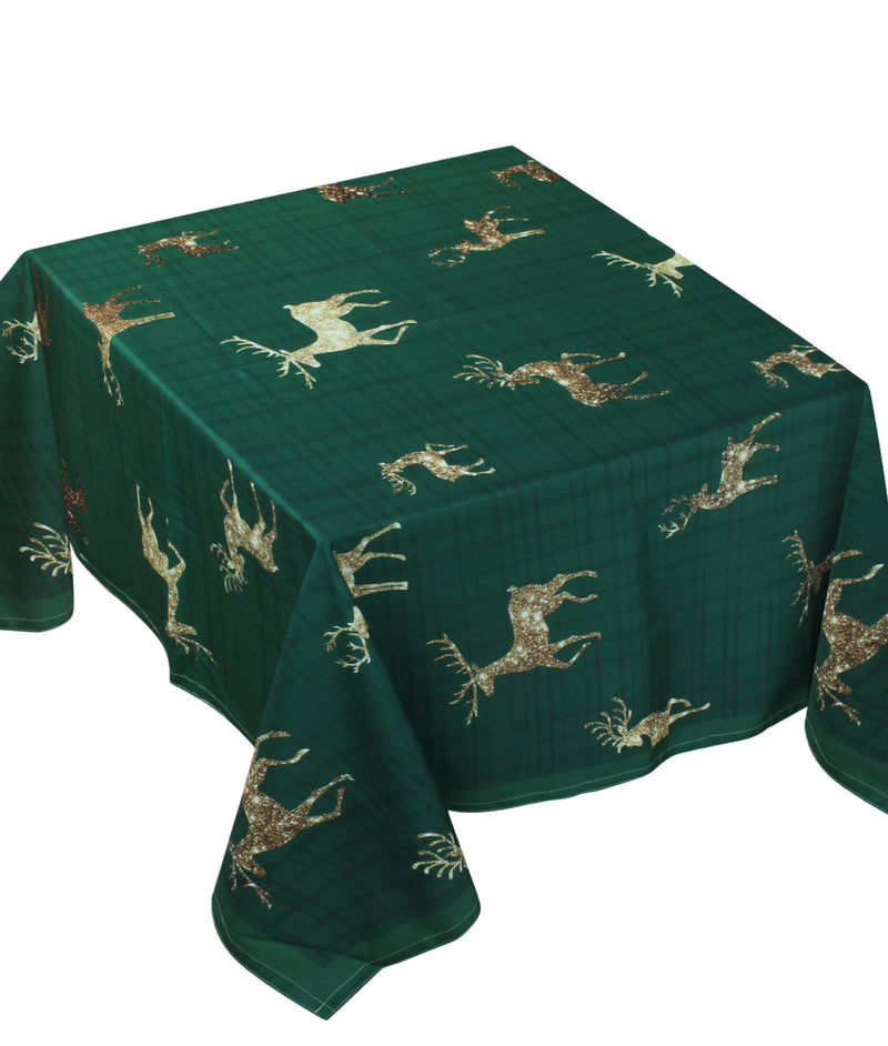 The Shimmery Reindeers on green table cover