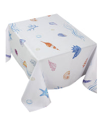 The Pastel Seashell Waves Table Cover