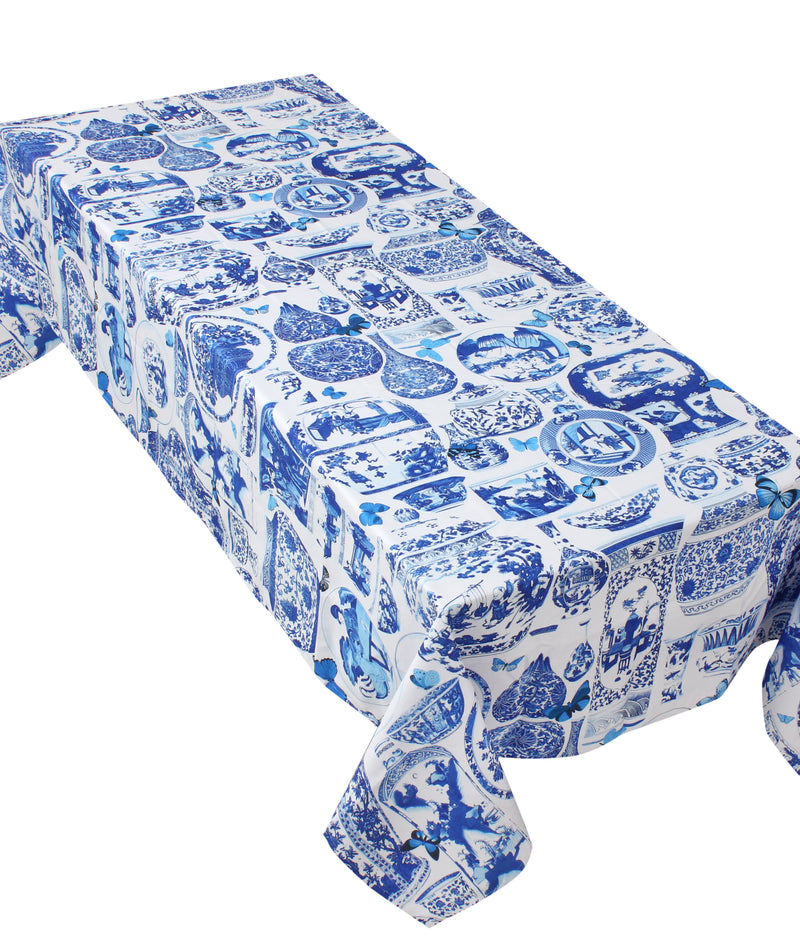 The Bleu Blanc Elegance Table Cover