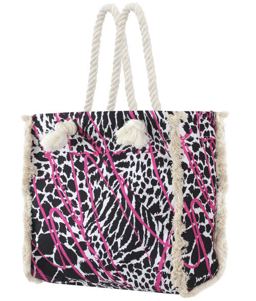 The Pinky brushed zebra Tote bag - beach bag