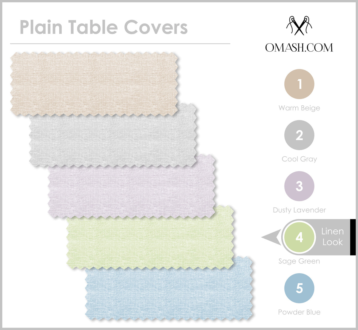 The Green Elegance table cover- Sage Green