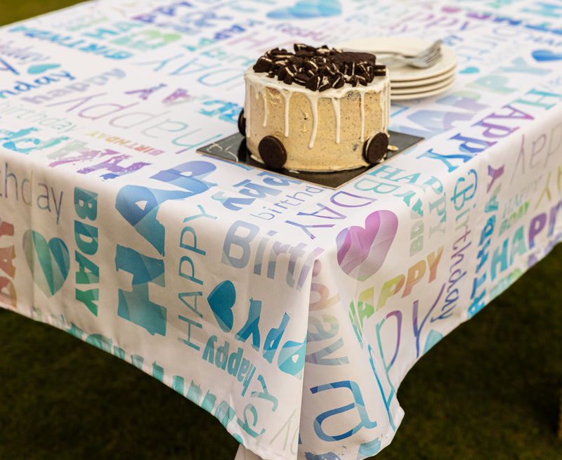 The Happy Birthday colorful table cover