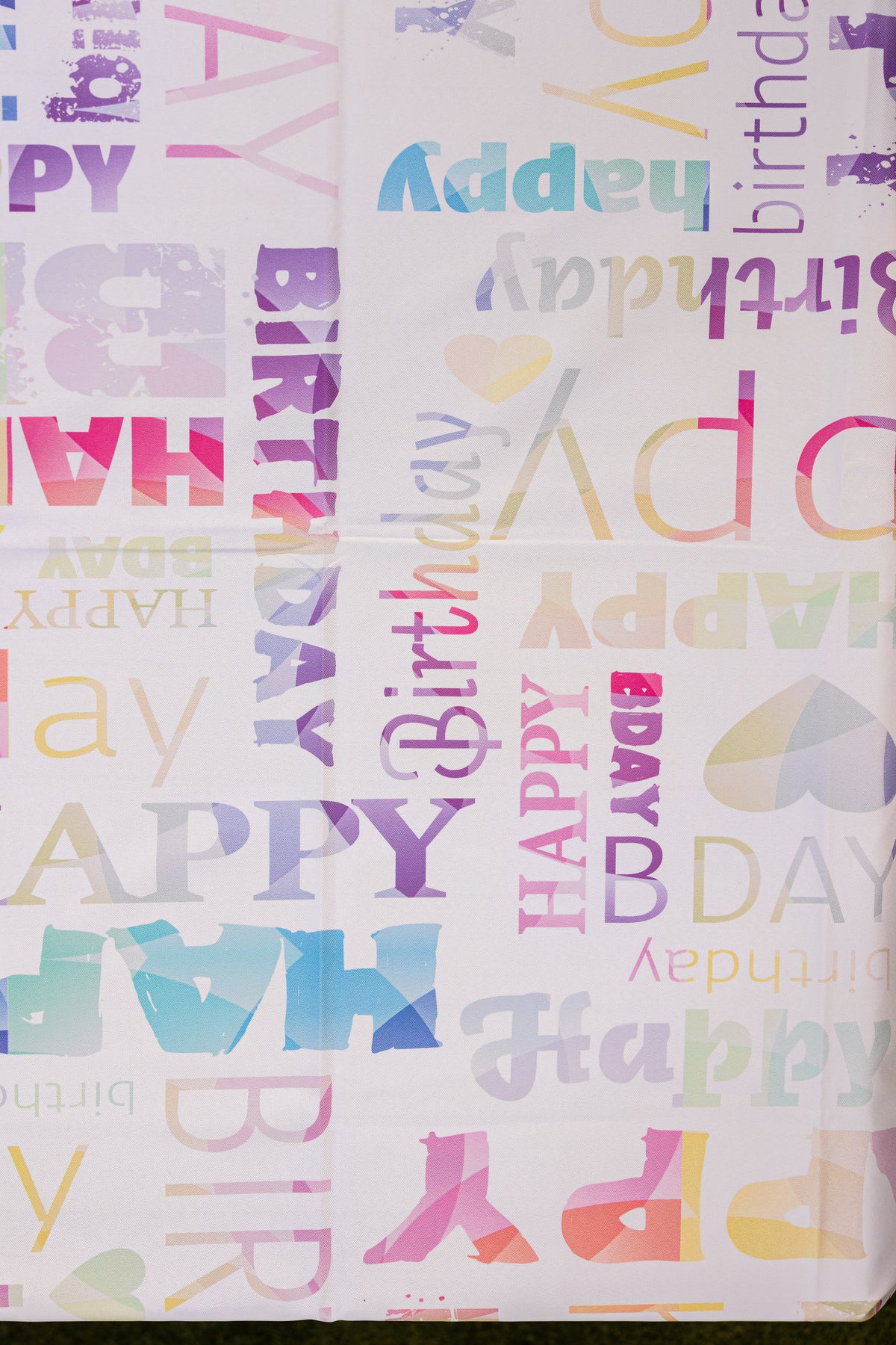 The colorful happy birthday table cover
