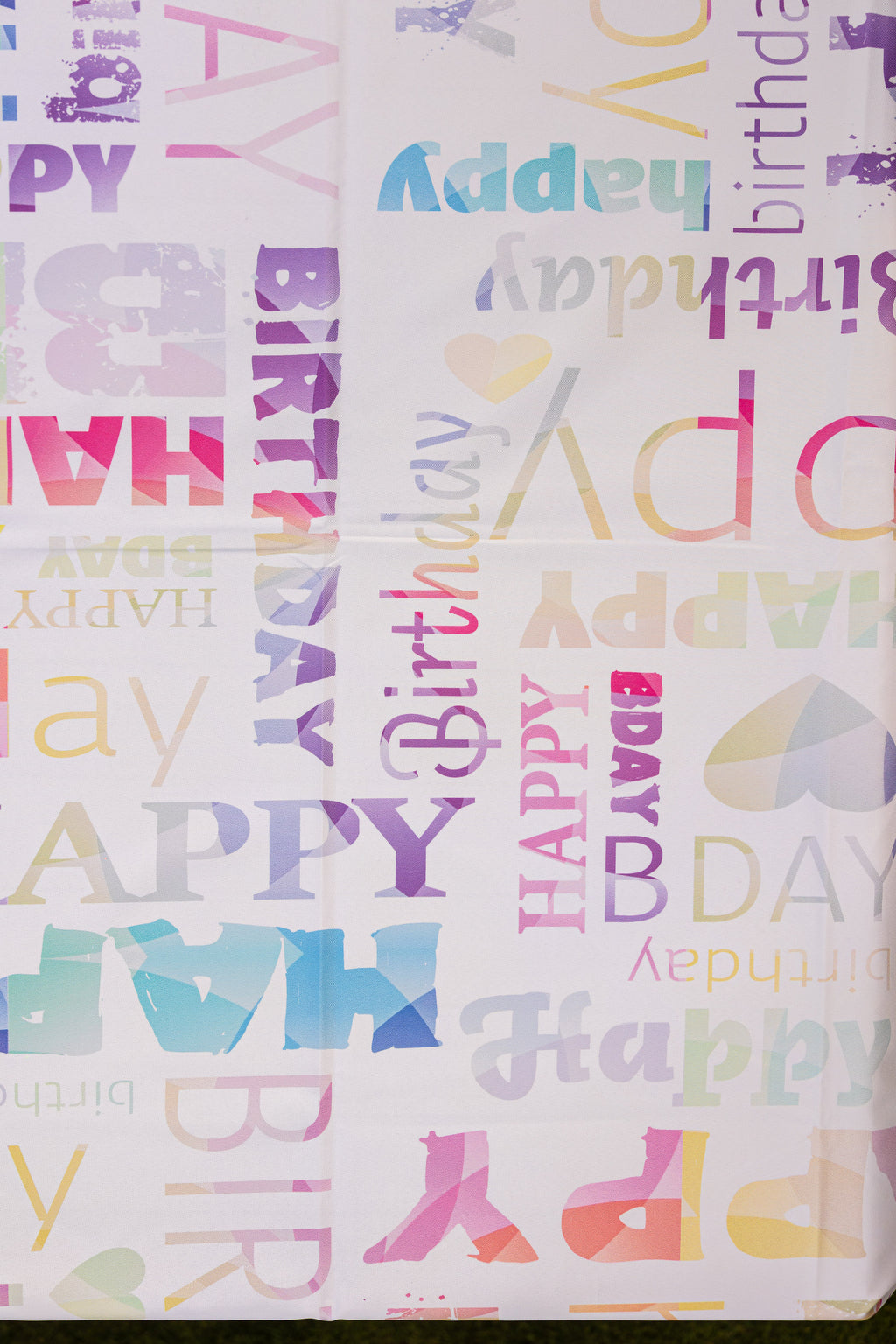 The colorful happy birthday table cover
