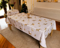 The Golden Reindeers Christmas table cover