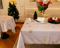 The Gold Snowflake Sparkle table cover