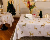 The Golden Reindeers Christmas table cover