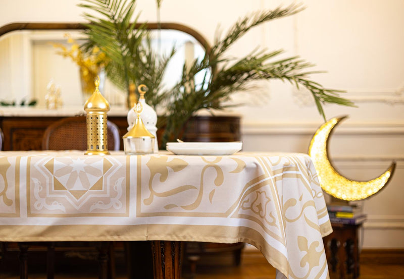 The Pastel Beige Khayameya Table Cover