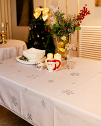 The Silver Snowflake Sparkle table cover