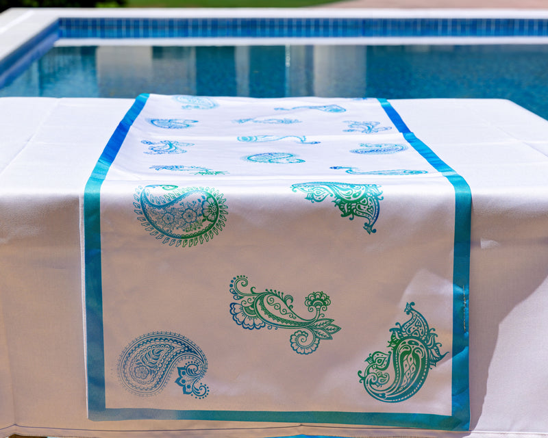 The Colourful Paisley table runner – alternate view | Omash