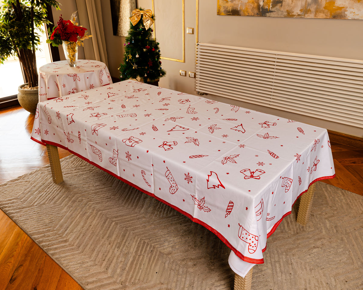 The red Jolly Jamboree table cover