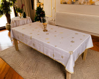 The Gold Snowflake Sparkle table cover