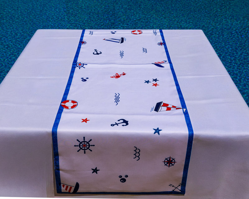 Nautical Marine table runner – alternate view | Omash