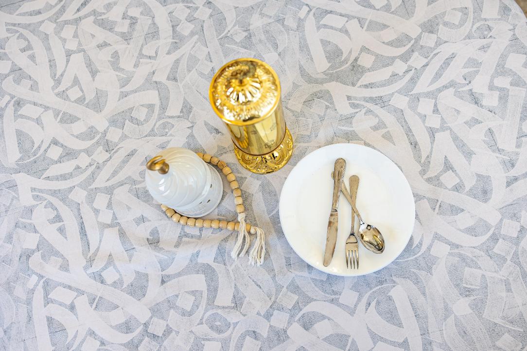 The Chic Caligraphy In Grey Table Cover- Next Day Delivery