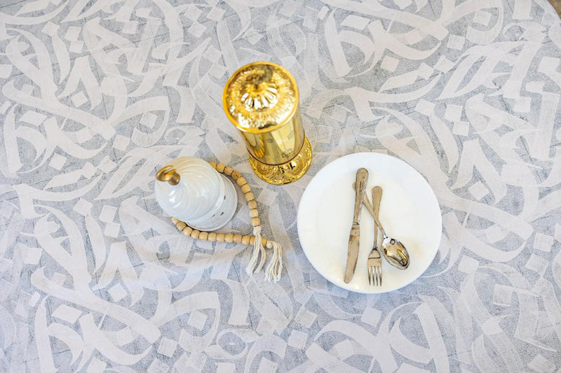 The Chic Caligraphy in grey table cover- next day delivery✨🌙