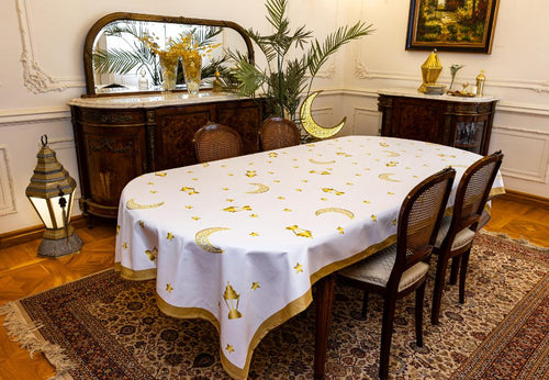 The Golden Fawanis and Crescents table cover- 097
