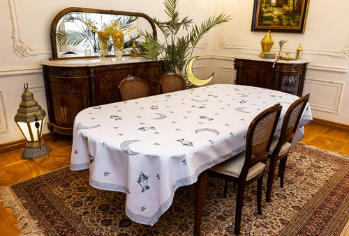 The Silver Fawanis and Crescents table cover- 098