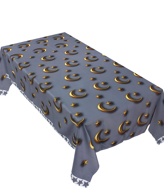 The 3D Grey and Golden Crescent table cover