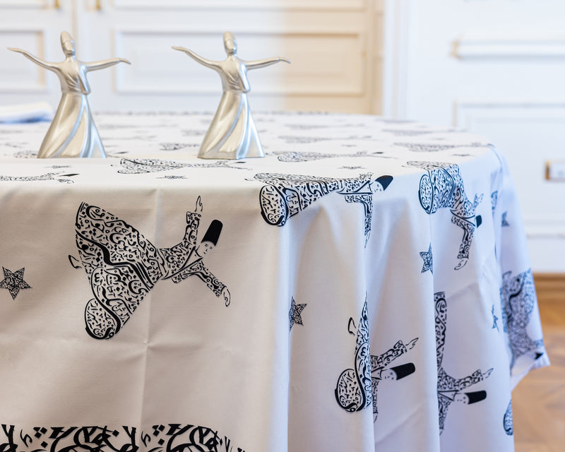 The Calligraphy Whirling dervish table cover