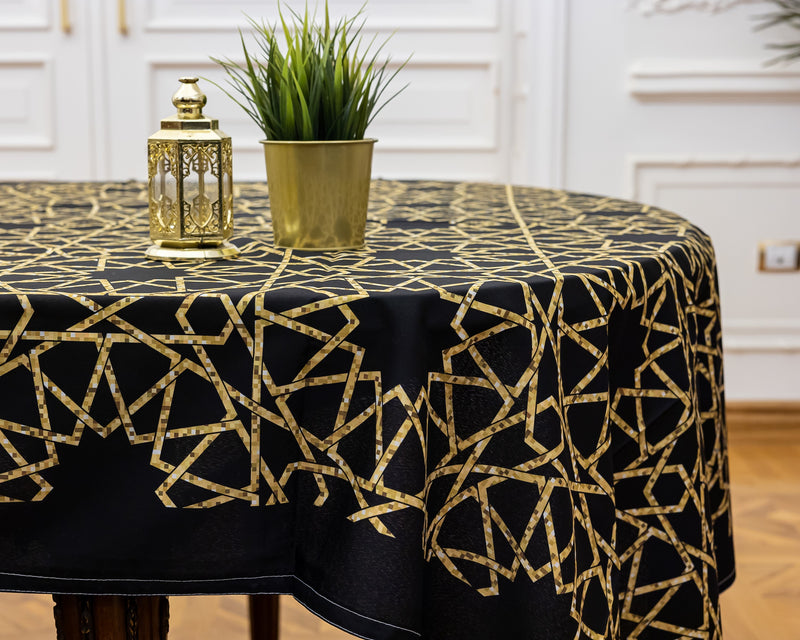 The golden black table cover