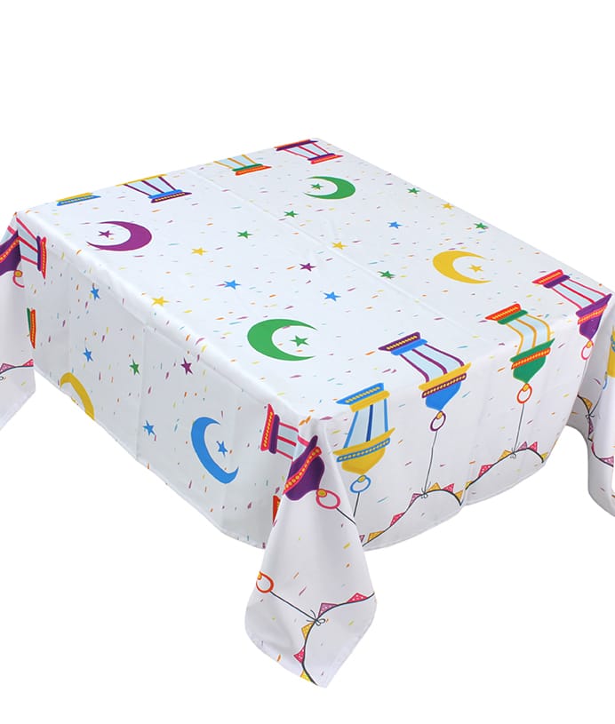 The lanterns bright and happy colours table cover