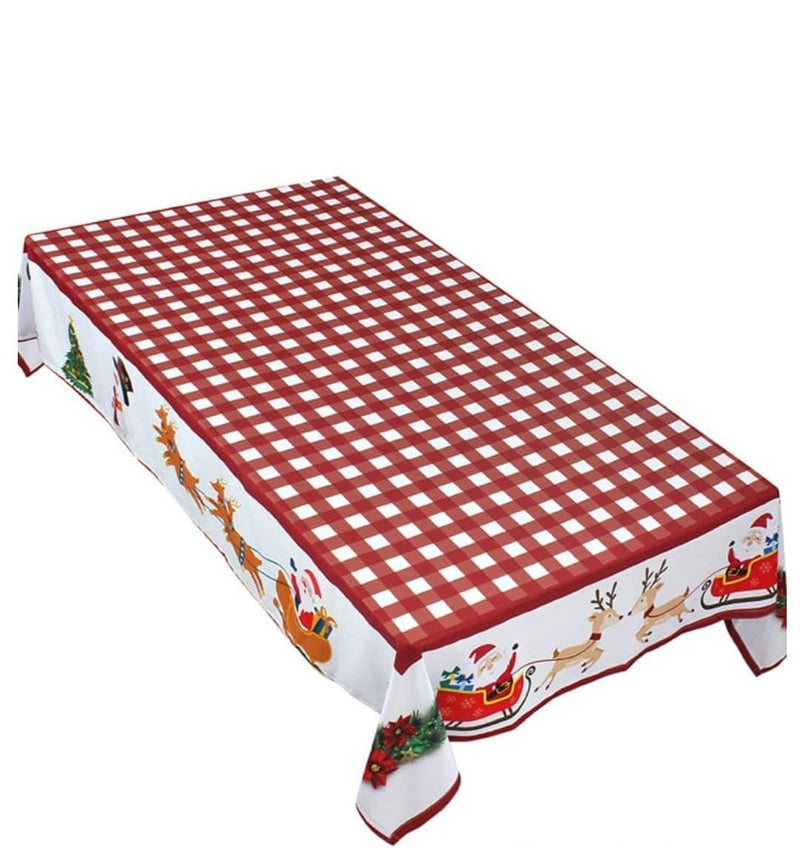 The Red checkered santa Tablecover