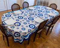 The Blue Round Eyes Table Cover